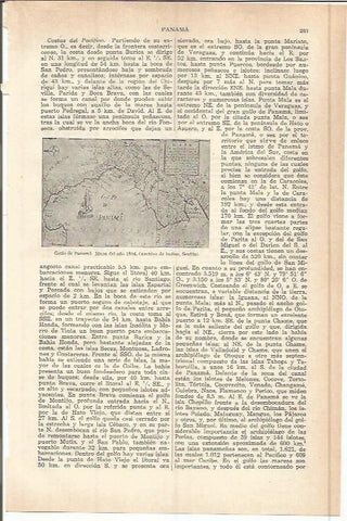 LAMINA ESPASA 37743: Mapa del Golfo de Panama