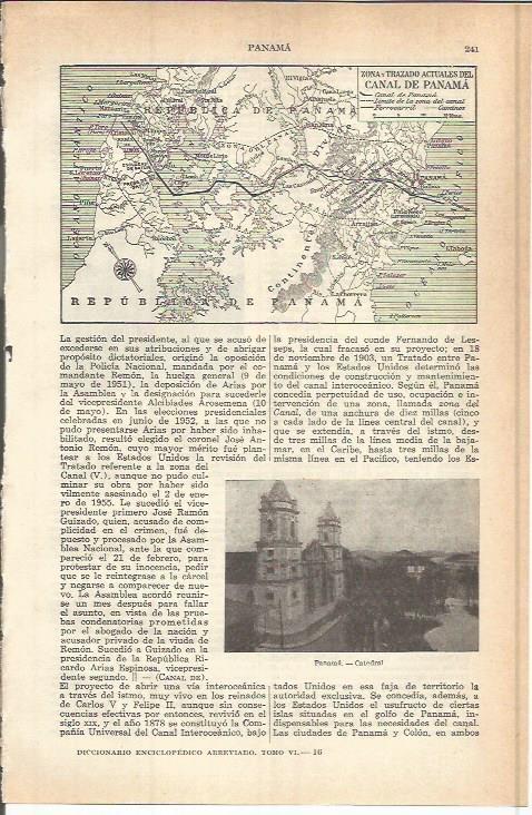 LAMINA ESPASA 37746: Mapa del Canal de Panama
