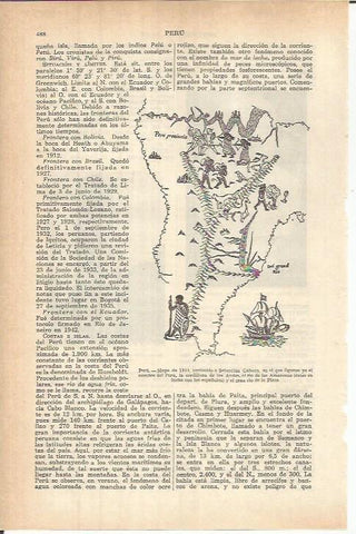 LAMINA ESPASA 37791: Mapa de Peru de 1544