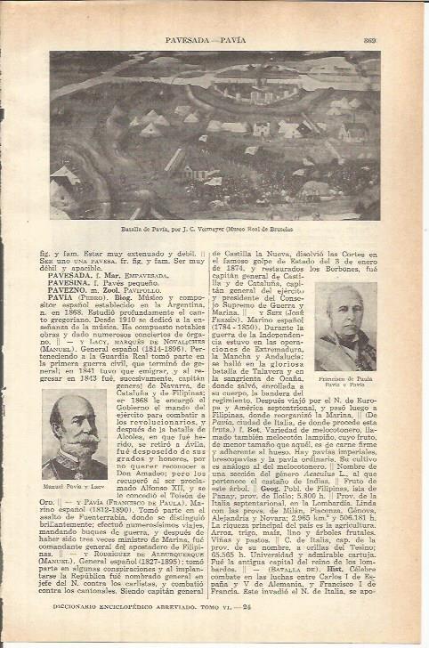 LAMINA ESPASA 37776: Batalla de Pavia, por J.C. Vermeyer