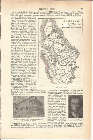 LAMINA ESPASA 37786: Plano de las ruinas de Pergamo