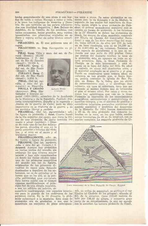 LAMINA ESPASA 37807: Corte transversal de la piramide de Keops