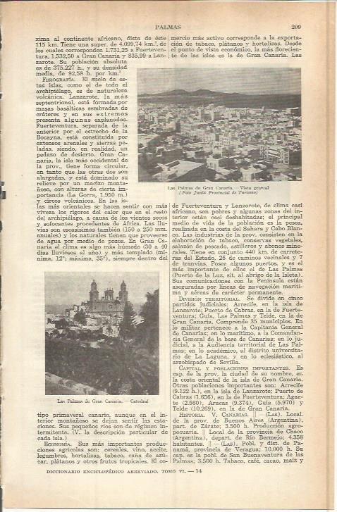 LAMINA ESPASA 37739: Vista de Las Palmas de Gran Canaria