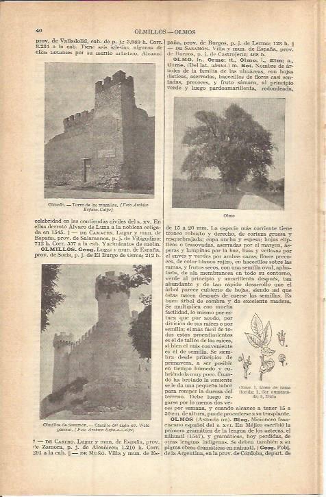 LAMINA ESPASA 37685: Torre de las murallas en Olmedo,  Valladolid
