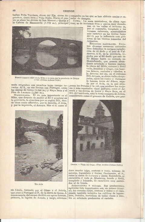 LAMINA ESPASA 37703: Puente romano sobre el rio Miño, Orense