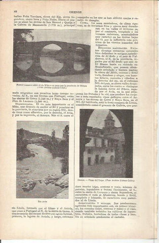 LAMINA ESPASA 37703: Puente romano sobre el rio Miño, Orense