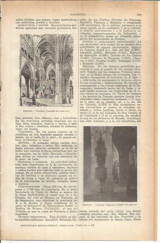 LAMINA ESPASA 37734: Interior de la catedral de Palencia
