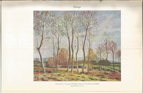 LAMINA ESPASA 37726: Paisaje de invierno, por J. Vila Puig