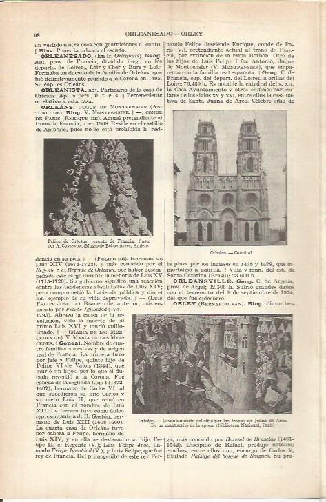 LAMINA ESPASA 37711: Felipe de Orleans y catedral de Orleans