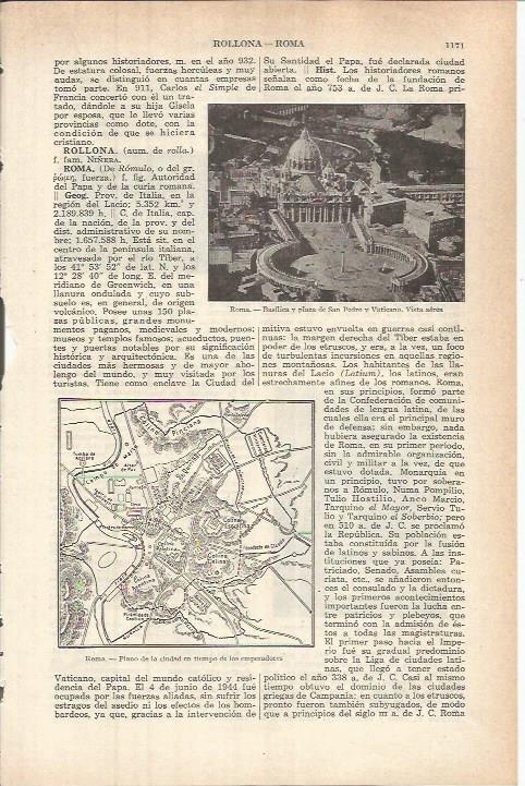 LAMINA ESPASA 37908: Plano y vista aerea de El Vaticano