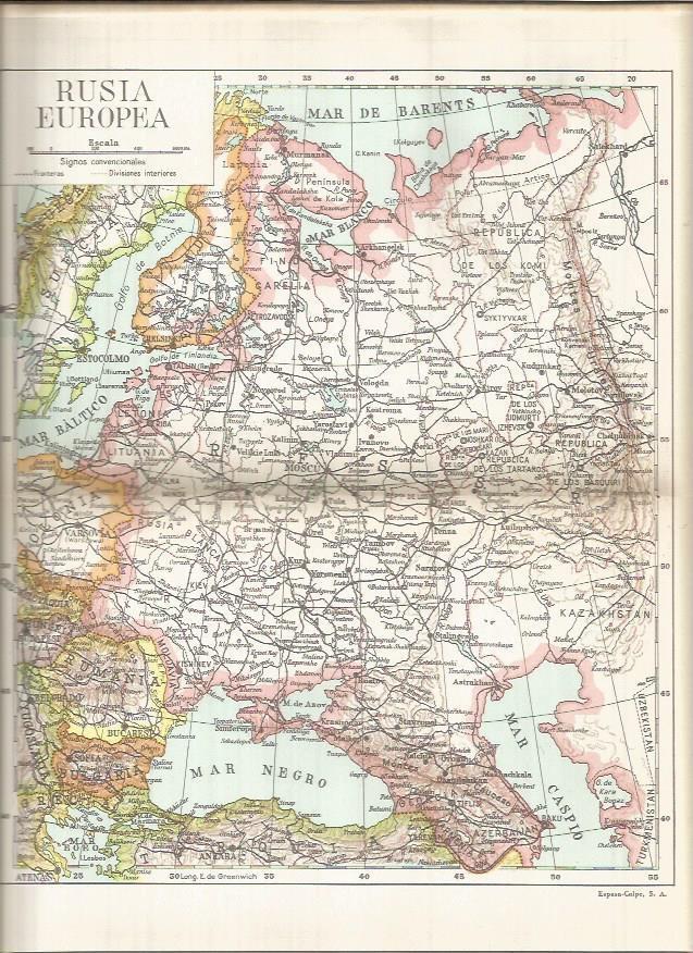 LAMINA ESPASA 37926: Mapa de Rusia europea