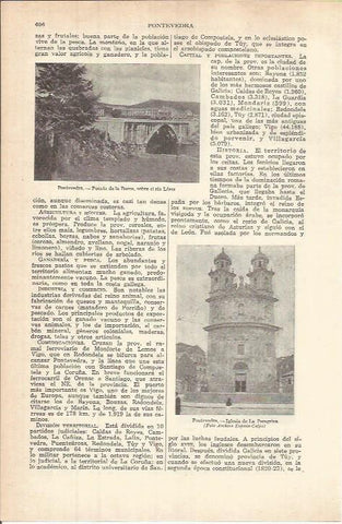 LAMINA ESPASA 37829: Puente de la Barca en Pontevedra