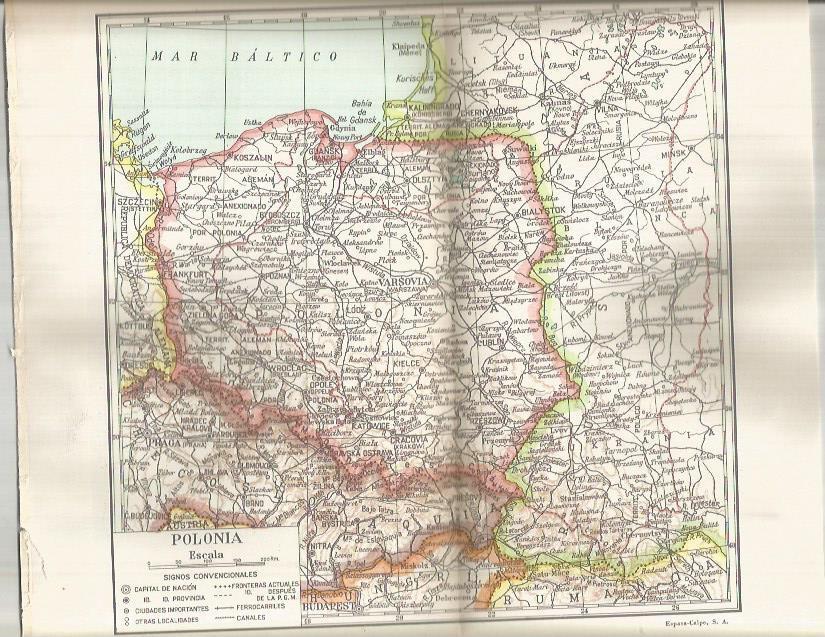LAMINA ESPASA 37826: Mapa de Polonia