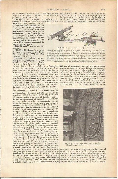 LAMINA ESPASA 37875: Esfera del Big Ben de Londres