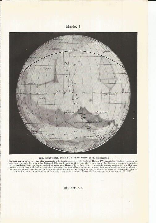 LAMINA ESPASA 38227: Mapa esquematico del planeta Marte