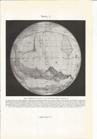 LAMINA ESPASA 38227: Mapa esquematico del planeta Marte