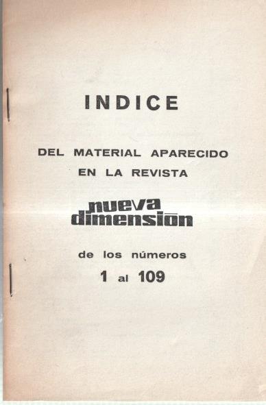 Nueva Dimension: indice de los numeros 1 al 109