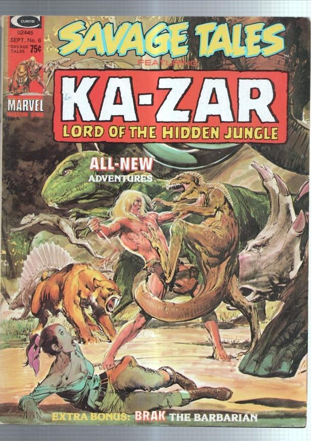 Savage Tales Featuring:  Kazar lord of the hideen jungle numero 06