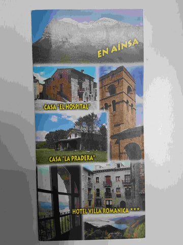 Triptico folleto: de Ainsa (pueblo de la provincia de Huesca)