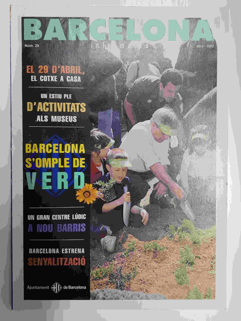 Revista Barcelona Informacio: num 29, abril 99. Mapa con los diferentes parques de Barcelona. Barcelona recibe la medalla de oro del Real Instituto de Arquitectos Britanicos