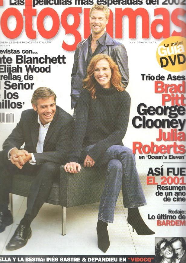 Fotogramas numero 1899, enero 2002: Trio de ases: Brad Pitt, George Clooney y