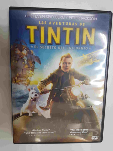 DVD pelicula: Las aventuras de Tintin - el secreto del unicornio. De Steven Spielberg y Peter Jackson