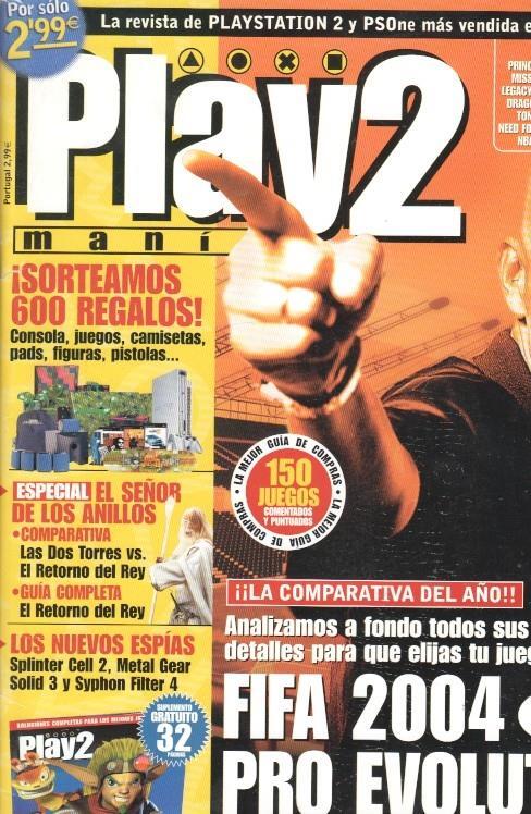 Play2 Mania: num 59 - Guia Jak II El Renegado, reportajes: Fifa 2004 vs Pro Evolution 3