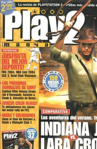 Play2 Mania: num 56 - Guia Tomb Raider El angel de la oscuridad, reportajes: Indiana Jones vs. Lara Croft