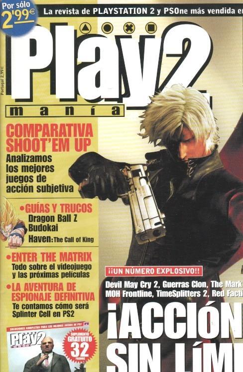 Play2 Mania: num 50 - Guia The Getaway, reportajes: Accion sin limites, Devil May Cry 2, Guerras Clon, The Mark of Kri, MOH Frontline, Timesplitters 2, Red Faction 2