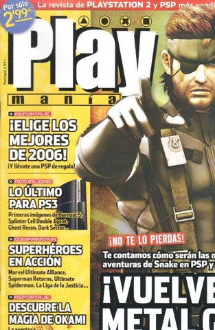 Play2 Mania: num 97- reportajes: Vuelve Metal Gear, Elige los mejores de 2006, Lo ultimo para ps3, Descubre la magia de Okami