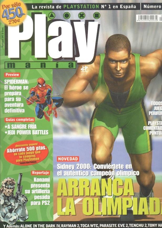 Play Mania: num 20 - reportajes: Sidney 2000, Spiderman, Guia: A sangre fria, Jedi Power Battles, Alone in the dark IV, Rayman 2, Toca WTC