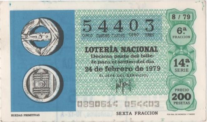 Loteria E00461: hoja nº 32. Loteria Nacional. Nº 47666, serie 9ª, fracción 9ª, precio 200 pesetas, sorteo 4/79 del 27 de Enero de 1979. Portadores Chinos