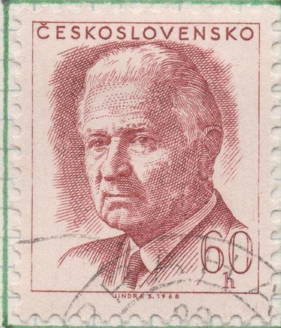 Sello E01482: hoja 95, Checoslovaquia: Sello Marron rojizo, sentado. Presidente Ludvik Svoboda, 60 Haleru