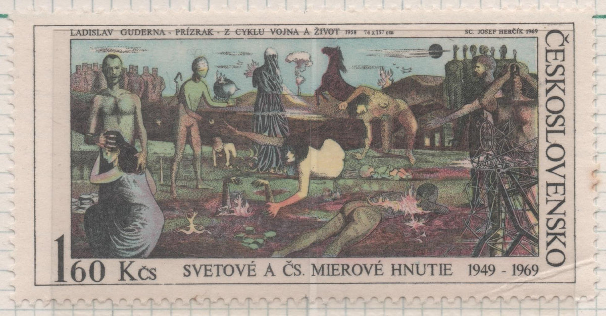 Sello E01553: hoja 100, Checoslovaquia: Sello Multicolor, dentado. 20 Aniv Movimiento Internacional de la Paz, 1,60 Koruna