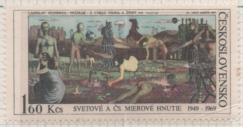 Sello E01553: hoja 100, Checoslovaquia: Sello Multicolor, dentado. 20 Aniv Movimiento Internacional de la Paz, 1,60 Koruna