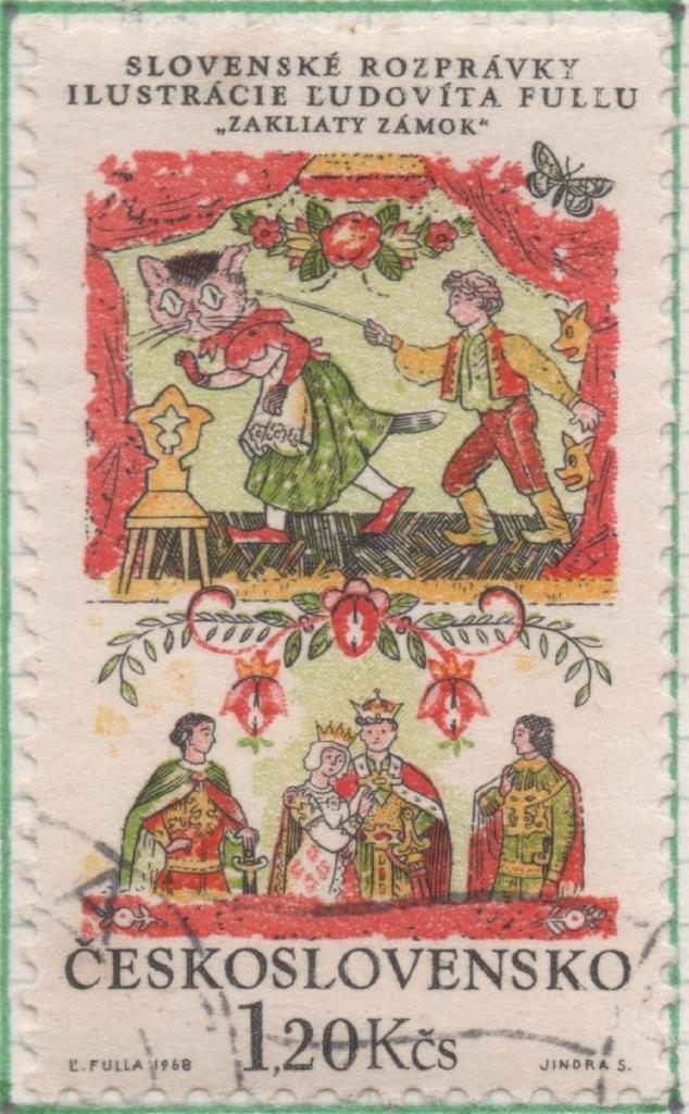 Sello E01546: hoja 99, Checoslovaquia: Sello Multicolor, dentado. Cuentos Eslovacos. El Castillo Encantado, 1,20 Koruna