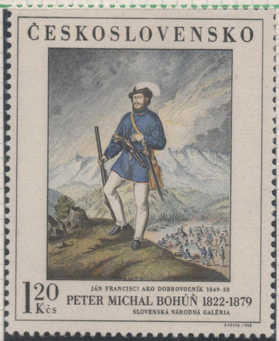 Sello E01539: hoja 99, Checoslovaquia: Sello Multicolor, dentado. Pinturas Galeria Nacional de Praga. Giovanni Francisci como voluntario. P. M. Bohun, 1822-1879, 120 Koruna