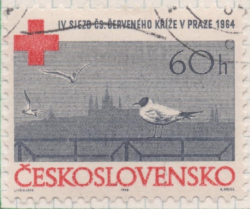 Sello E01209: hoja 79, Checoslovaquia: Sello Gris y rojo, dentado. IV Congreso de la Cruz Roja Checa, Praga, 60 Haleru