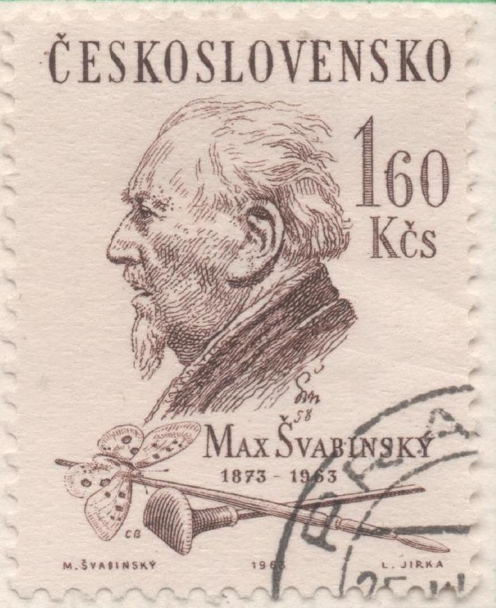 Sello E01123: hoja 74, Checoslovaquia: Sello Marron dentado. Aniversarios populares. Max Švabinský, 1,60 Koruna
