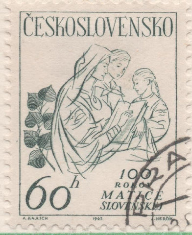 Sello E01122: hoja 74, Checoslovaquia: Sello Verde dentado. Aniversarios populares. Centenario de la Sociedad Cultural Eslovaca, Slovenska Matice, 60 Haleru