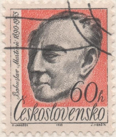 Sello E01290: hoja 83, Checoslovaquia: Sello Natanja y gris, dentado.Aniv Culturales. Bohuslav Martinů, compositor, 60 Haleru