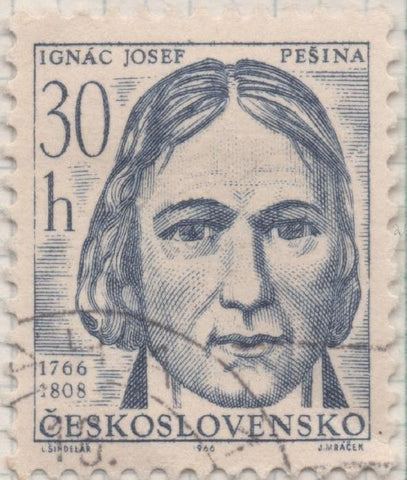 Sello E01321: hoja 84, Checoslovaquia: Sello Azul, dentado. Aniversarios Culturales. Ignac Josef Pesina, Veterinario, 30 Haleru