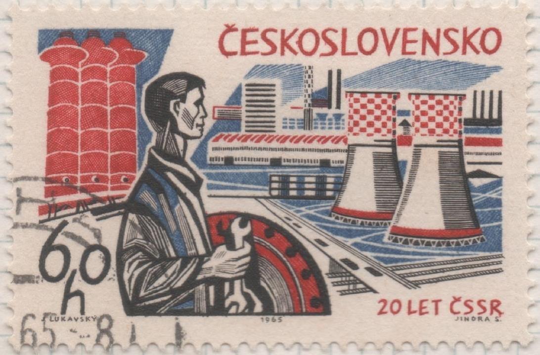 Sello E01237: hoja 80, Checoslovaquia: Sello Multicolor, dentado. 20º Aniv de la Liberación. Mecanico, 60 Haleru