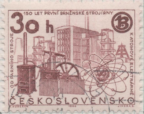 Sello E01229: hoja 80, Checoslovaquia: Sello Rojo teja, dentado. Ingenieria Checa. Obras de ingeniería de Brno (150 aniversario), 30 Haleru