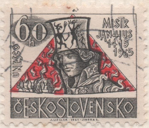 Sello E01280: hoja 83, Checoslovaquia: Sello Gris y rojo, dentado, 100 Aniv de la muerte de Jan Hus, 60 Haleru