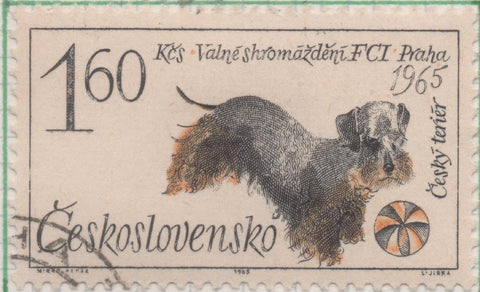 Sello E01270: hoja 82, Checoslovaquia: Sello Multicolor, dentado. Terrier checo, 1,60 Koruna