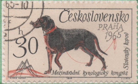 Sello E01266: hoja 82, Checoslovaquia: Sello Multicolor, dentado. Exposición Canina. Kopov eslovaco, 30 Haleru