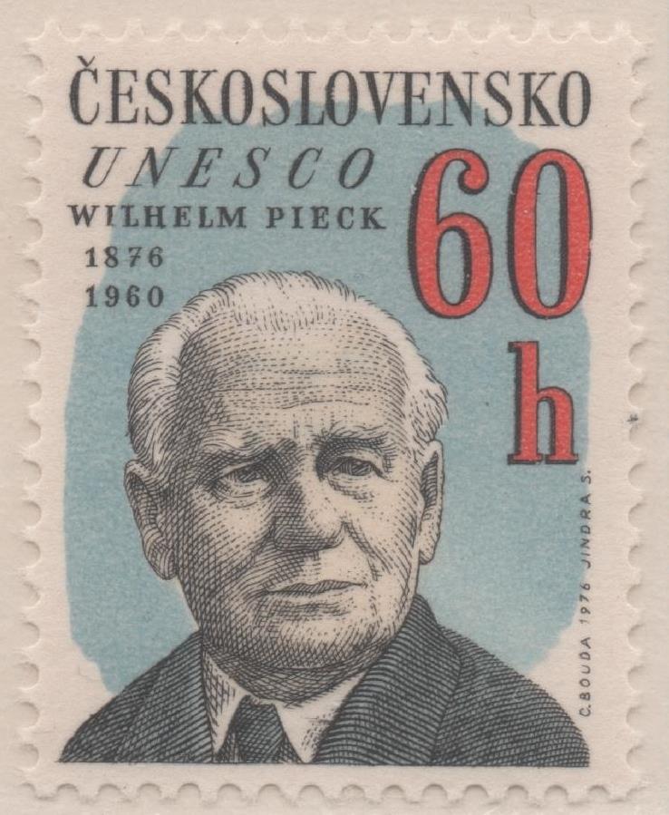 Sello E01977: hoja 133, Checoslovaquia: Sello Multicolor, dentado Personaledades de la Vida Cultural. Wilhelm Pieck,1876-1960.Político, 60 Haleru