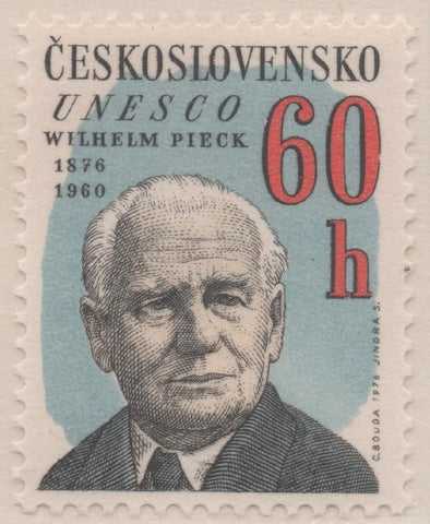Sello E01977: hoja 133, Checoslovaquia: Sello Multicolor, dentado Personaledades de la Vida Cultural. Wilhelm Pieck,1876-1960.Político, 60 Haleru