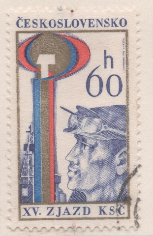 Sello E01963: hoja 132, Checoslovaquia: Sello Multicolor, dentado. Congreso del Partido. Obrero, 60 hleru